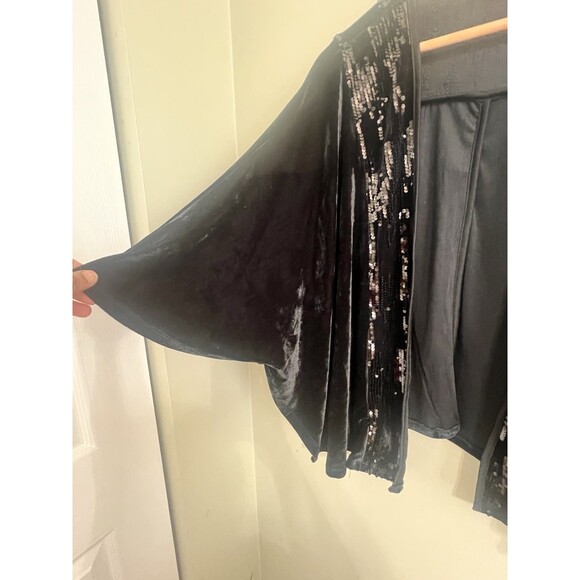 marc new york andrew marc velvet sequin open front cardigan/duster one size - Picture 4 of 9
